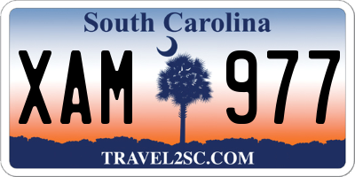 SC license plate XAM977