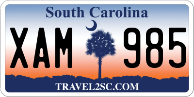 SC license plate XAM985