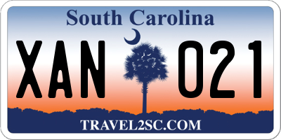 SC license plate XAN021