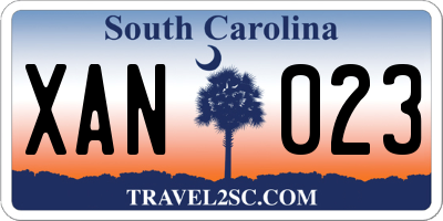 SC license plate XAN023