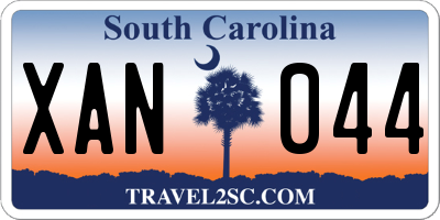 SC license plate XAN044