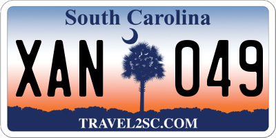 SC license plate XAN049