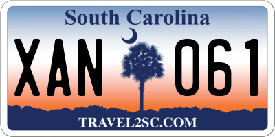 SC license plate XAN061