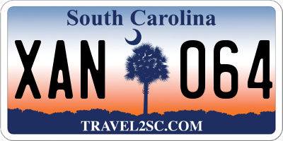SC license plate XAN064