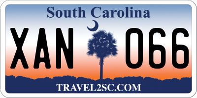 SC license plate XAN066