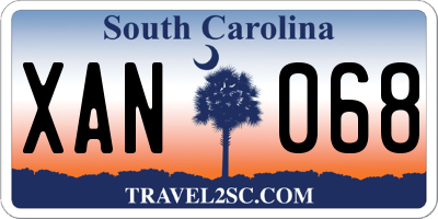 SC license plate XAN068