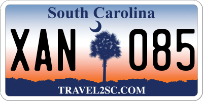 SC license plate XAN085