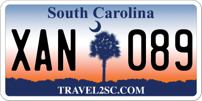SC license plate XAN089