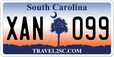 SC license plate XAN099