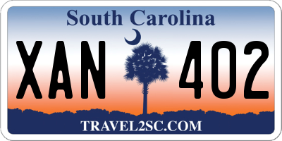 SC license plate XAN402