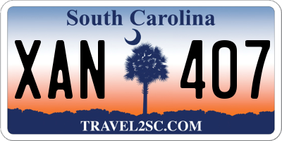 SC license plate XAN407