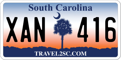 SC license plate XAN416