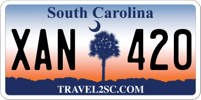 SC license plate XAN420