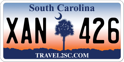 SC license plate XAN426