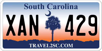 SC license plate XAN429