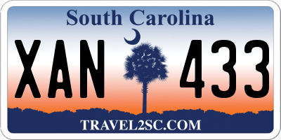 SC license plate XAN433