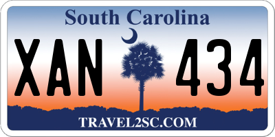 SC license plate XAN434