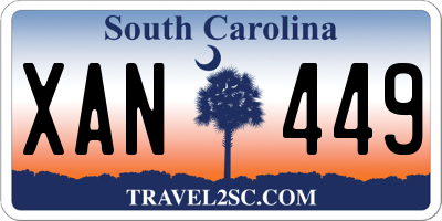 SC license plate XAN449