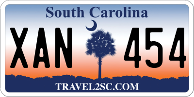 SC license plate XAN454