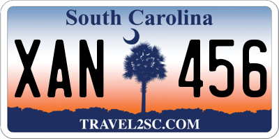 SC license plate XAN456