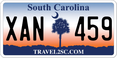 SC license plate XAN459