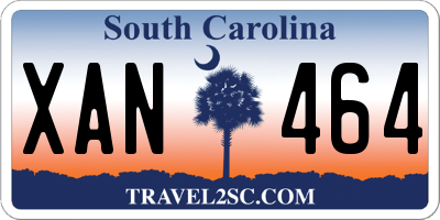 SC license plate XAN464