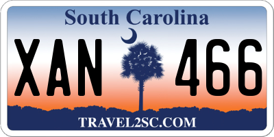 SC license plate XAN466