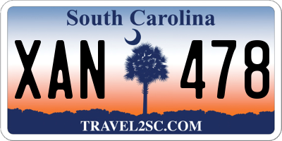 SC license plate XAN478