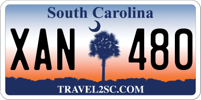 SC license plate XAN480