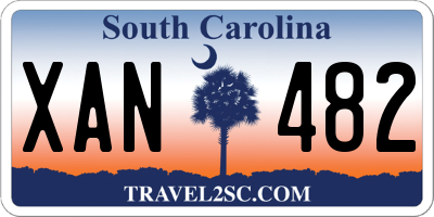 SC license plate XAN482