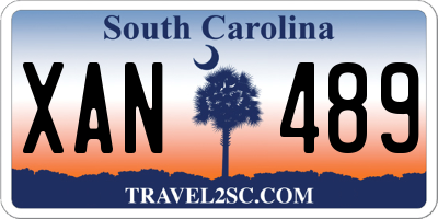 SC license plate XAN489