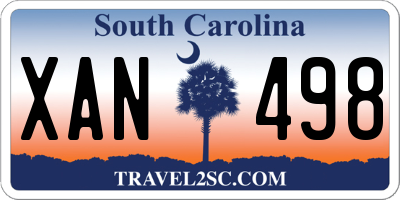 SC license plate XAN498