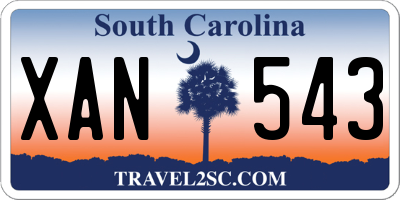 SC license plate XAN543