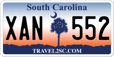 SC license plate XAN552