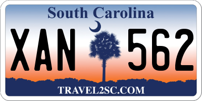 SC license plate XAN562