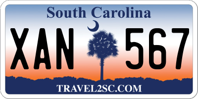 SC license plate XAN567