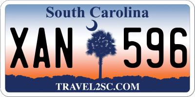 SC license plate XAN596