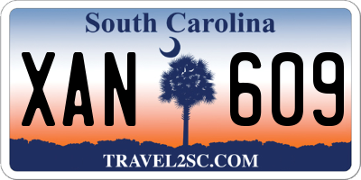 SC license plate XAN609