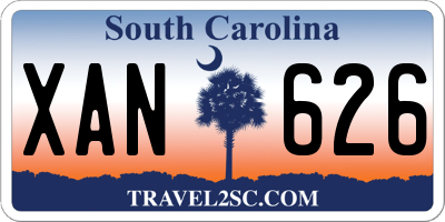 SC license plate XAN626