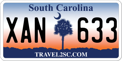 SC license plate XAN633