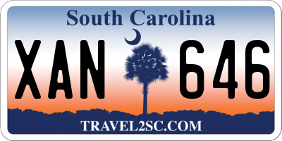 SC license plate XAN646