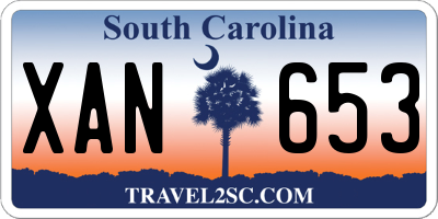 SC license plate XAN653