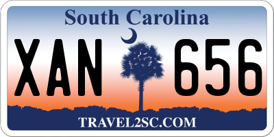 SC license plate XAN656