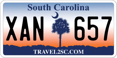 SC license plate XAN657