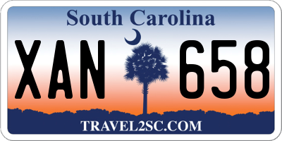 SC license plate XAN658