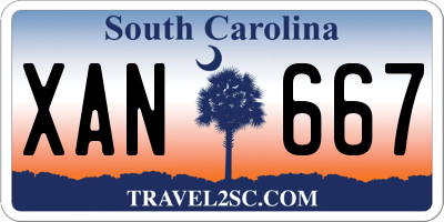 SC license plate XAN667