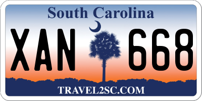 SC license plate XAN668