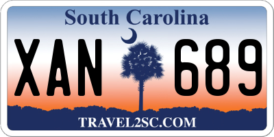 SC license plate XAN689