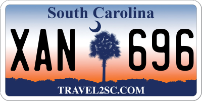 SC license plate XAN696