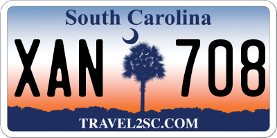 SC license plate XAN708